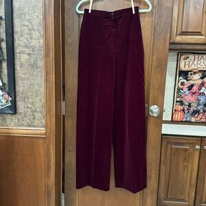 Gorgeous vintage Velour wide leg pants burgundy
